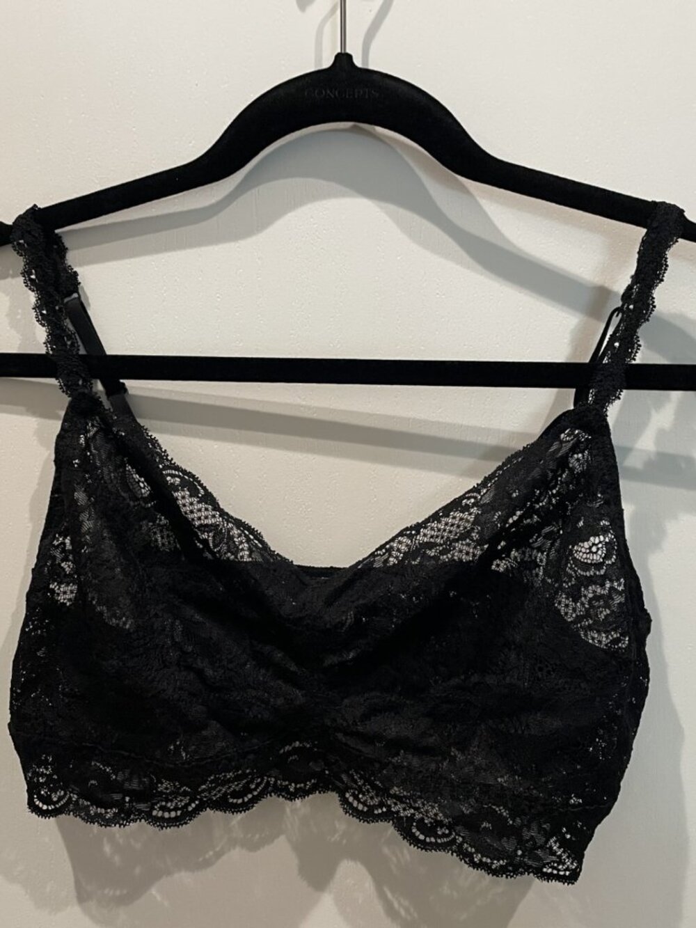 Cosabella Never Say Never Black Lace Bra - Size Large - Retail $80